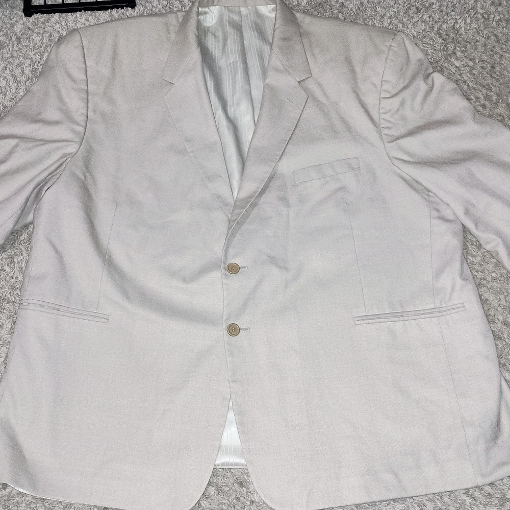 Stephen Geoffrey Suit Jacket Men's Size 58R Comfortable Big Man Shoulder Pads...